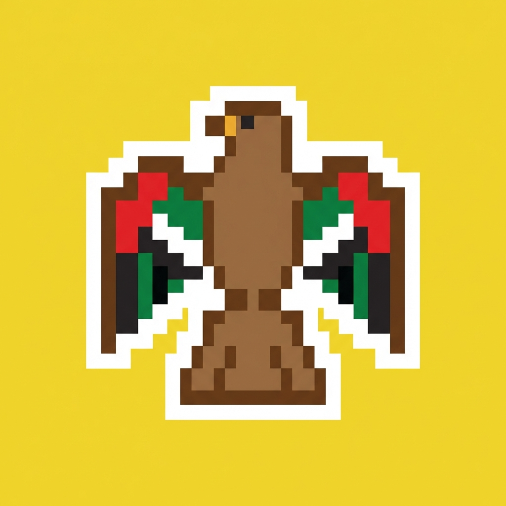 Falcon With UAE Flag Colors