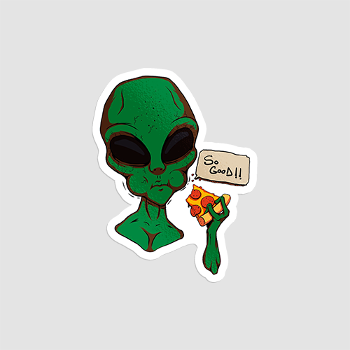 Alien Eating Pizza