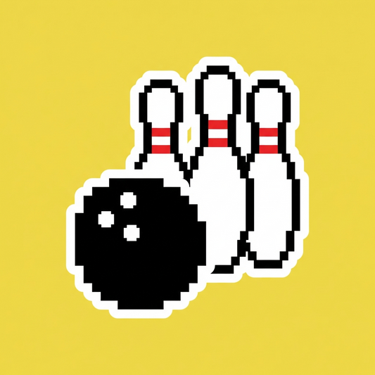 Bowling ball and pins
