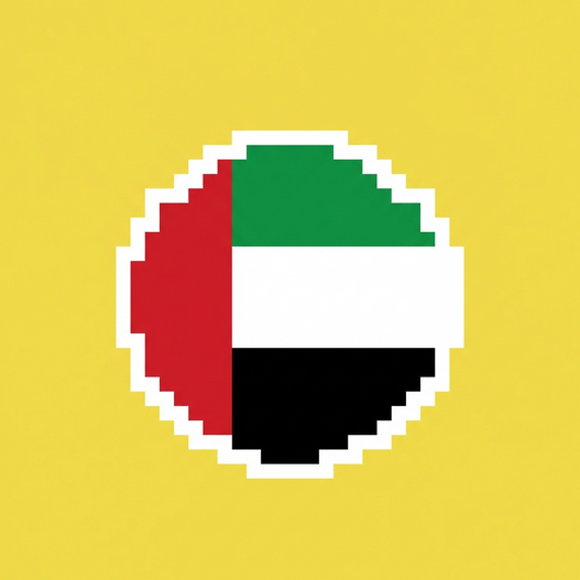 Circular Badge With UAE Flag Colors