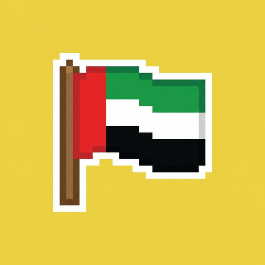 UAE Flag Waving On Flagpole